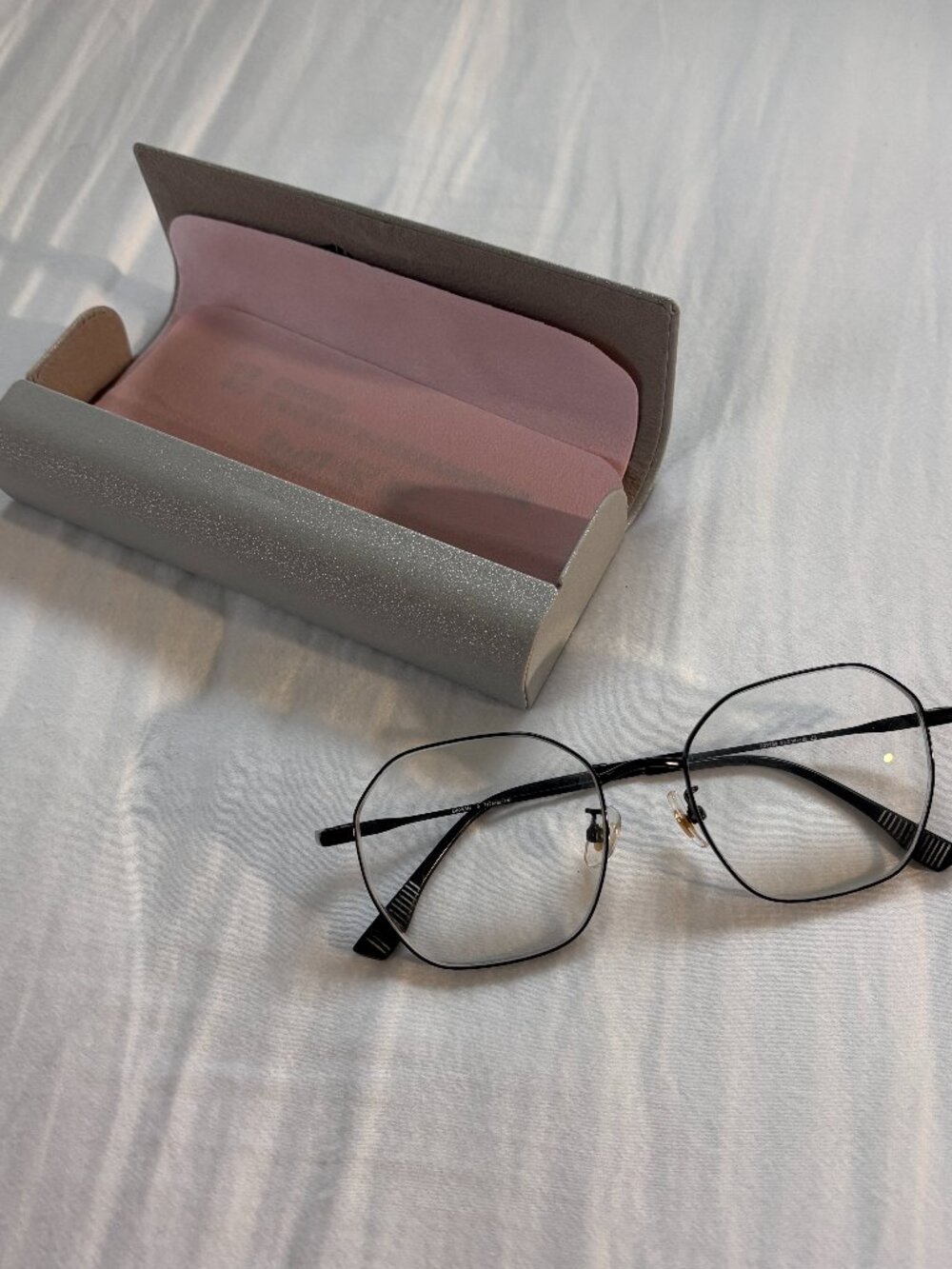 Black Titanium Hexagonal Round Eyeglasses Frames